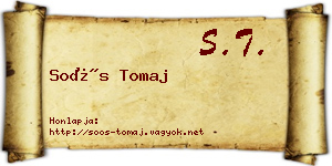 Soós Tomaj névjegykártya